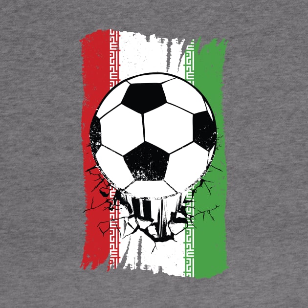 Vintage Iranian Flag with Football // Iran Soccer by SLAG_Creative